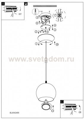 Светильник подвесной Eglo 94246 PETTO 1