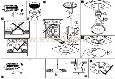 Встраиваемый и накладный светильник Eglo 94262 PENETO