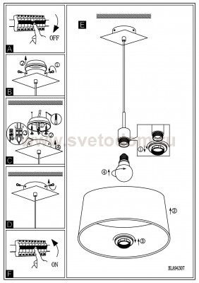 Светильник подвесной Eglo 94307 FONSEA