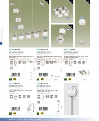 Настенно-потолочный светильник Eglo 94321 ASCOLESE