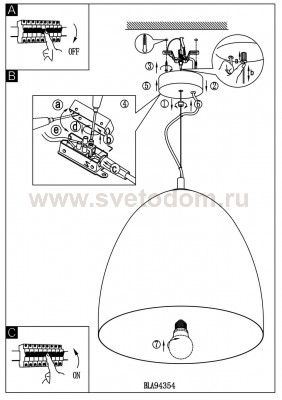 Светильник подвесной Eglo 94354 SARABIA