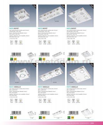 Настенно-потолочный светильник Eglo 94372 VARALLO