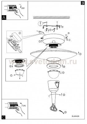 Настенно-потолочный светильник Eglo 94426 MILEA 1