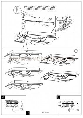 Настенно-потолочный светильник Eglo 94468 WASAO