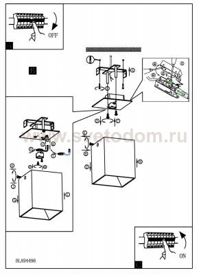 Настенно-потолочный светильник Eglo 94497 POLASSO