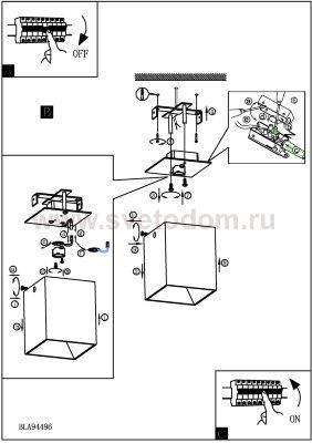 Настенно-потолочный светильник Eglo 94499 POLASSO