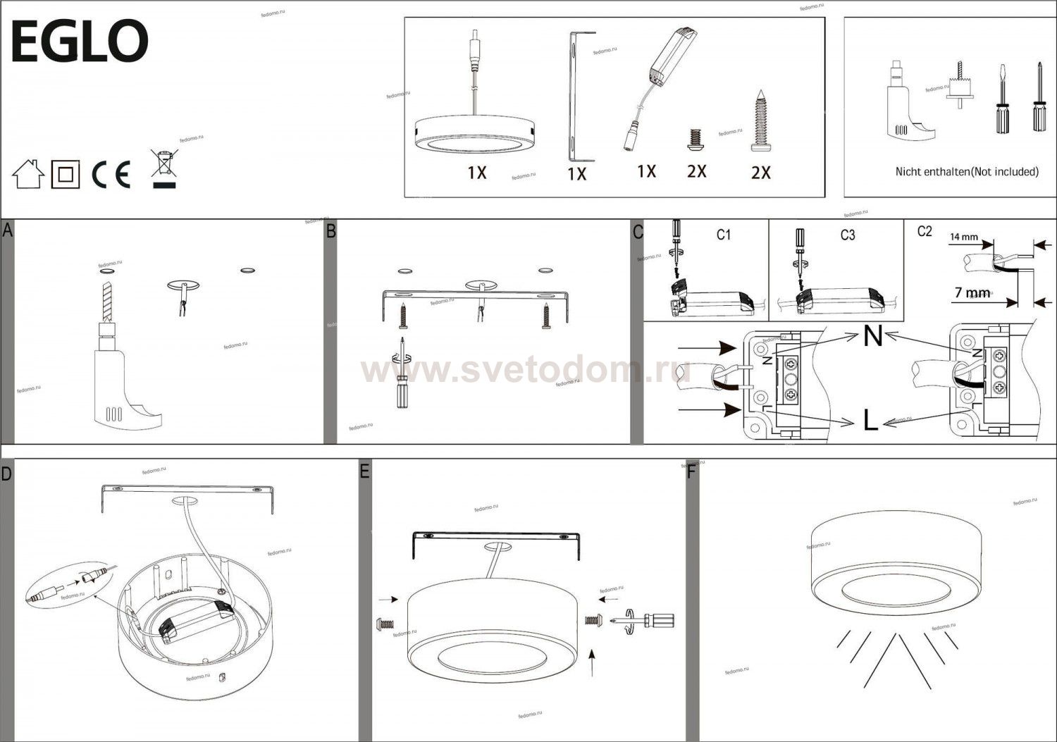 Настенно-потолочный светильник Eglo 94527 FUEVA 1