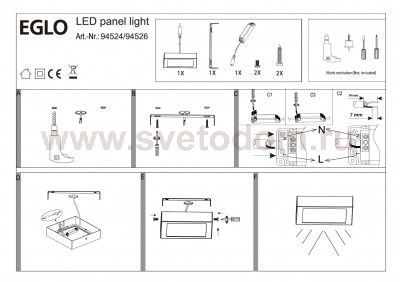 Встраиваемый и накладный светильник Eglo 94524 FUEVA 1