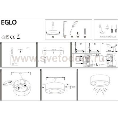 Настенно-потолочный светильник Eglo 94536 FUEVA 1