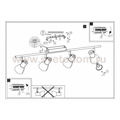 Светильник поворотный спот Eglo 94587 BARNHAM