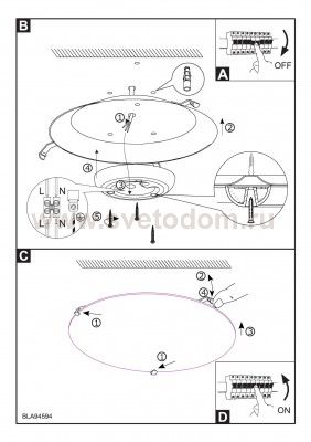 Настенно-потолочный светильник Eglo 94594 LED TWISTER