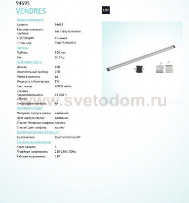 Светодиодная лента Eglo 94695 VENDRES