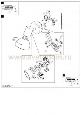 Светильник поворотный спот Eglo 94736 GLOSSY 2