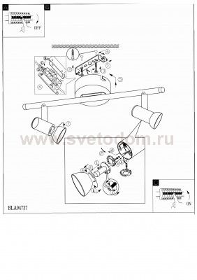 Светильник поворотный спот Eglo 94737 GLOSSY 2