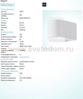 Светильник для ванной комнаты Eglo 94977 IGOA