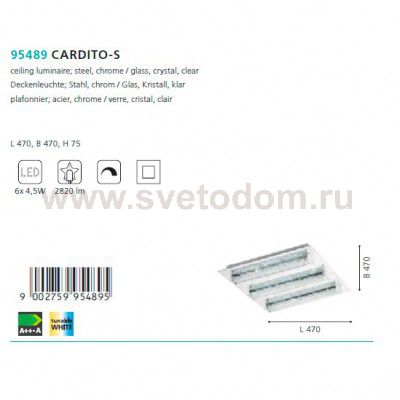 Настенно-потолочный светильник LED Eglo 95489 CARDITO-S