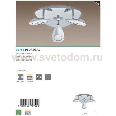 Светодиодный спот Eglo 95752 PEDREGAL