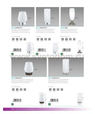 Настольная лампа Eglo 95775 DAMASCO 1