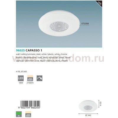 Настенно-потолочный светильник Eglo 96025 CAPASSO 1