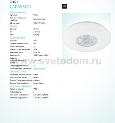 Настенно-потолочный светильник Eglo 96025 CAPASSO 1