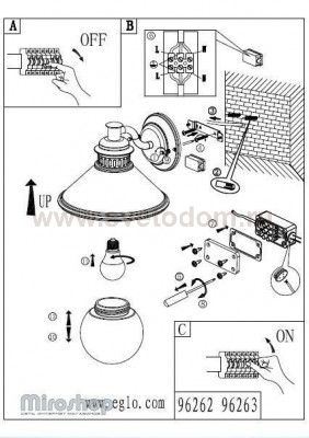 Уличный светильник настенный Eglo 96262 ALBACETE