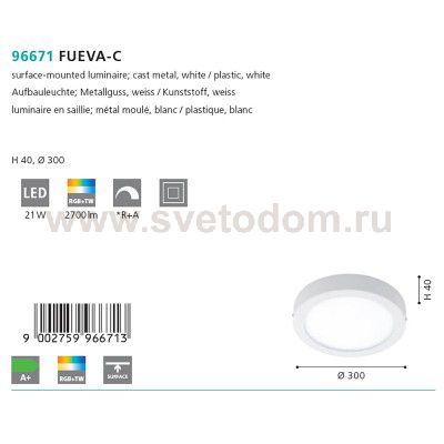 Светодиодная ультратонкая потолочная панель Eglo 96671 FUEVA-C