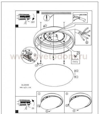 Светодиодный потолочный светильник 27W Wi-fi Eglo 96996 RIODEVA-C