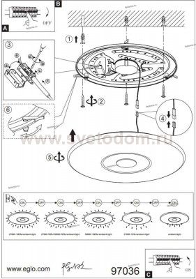 Светильник настенно-потолочный Eglo 97036 CANUMA 1