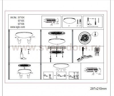 Светодиодный настенно-потолочный светильник Eglo 97104 GIRON-RW