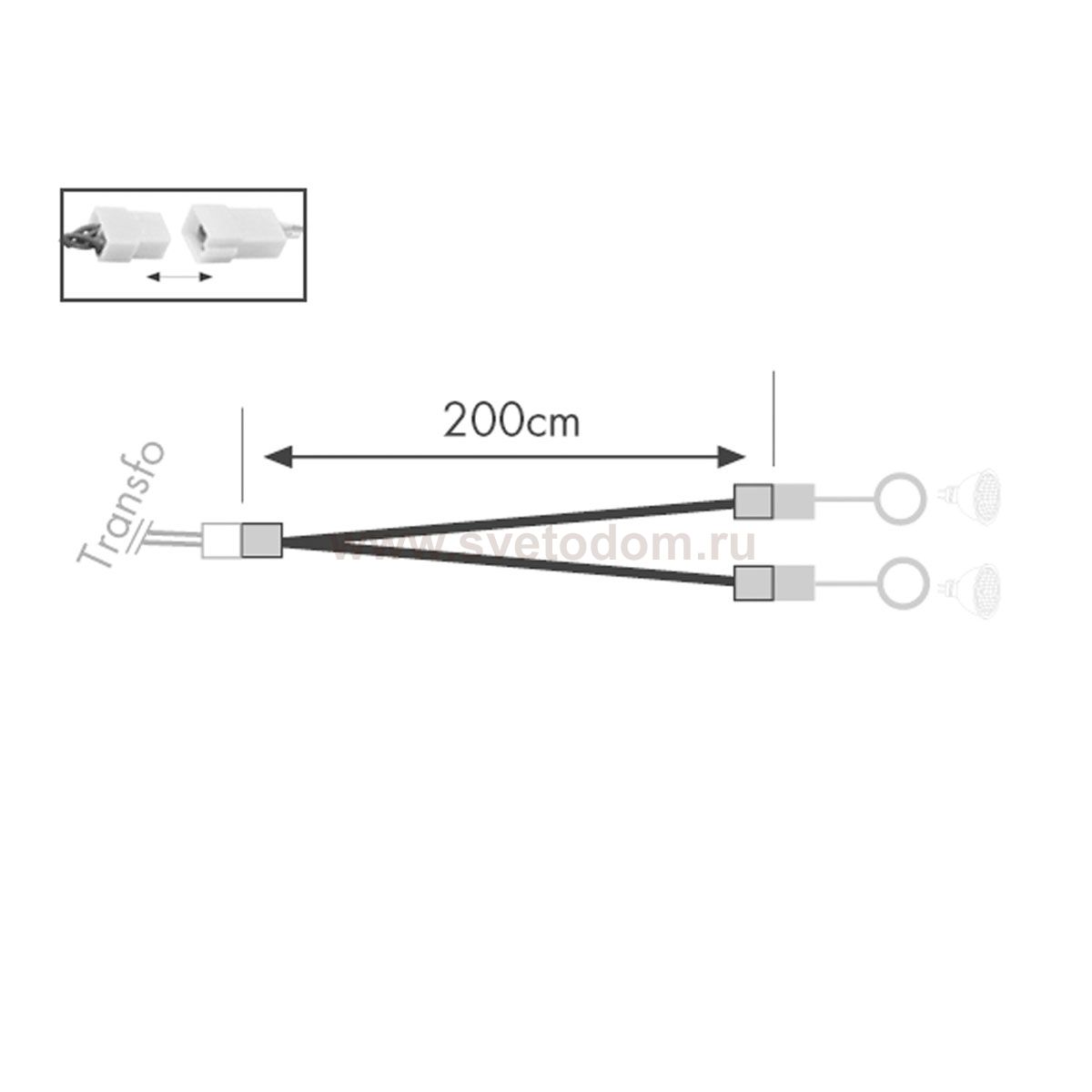 Кабель для 2 светильников 2х200 см Paulmann 97982