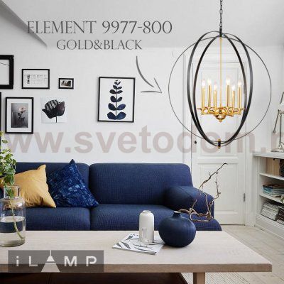 Подвесная люстра iLamp Element 9977-800 GOLD&BLACK