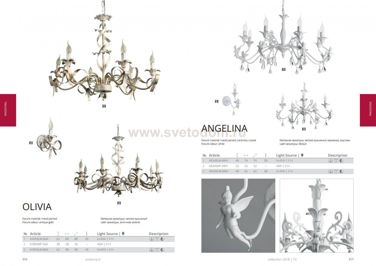 Светильник подвесной Arte lamp A1018LM-6GA OLIVIA