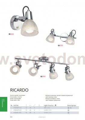 Светильник настенный Arte lamp A1026AP-1CC RICARDO