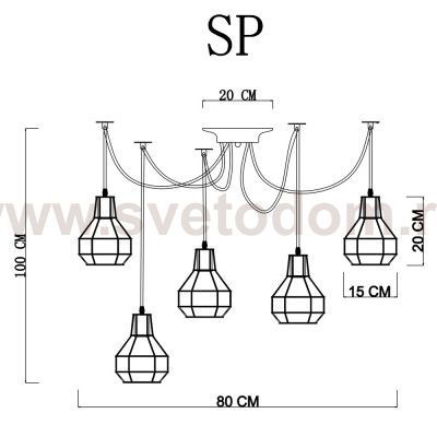 Люстра паук Arte Lamp A1109SP-5BK SPIDER