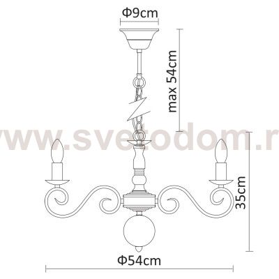 Светильник подвесной с лампочками LED Svetodom 2632942