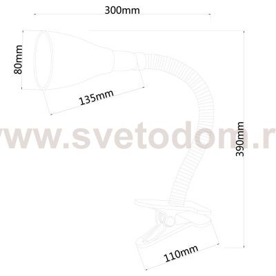 Настольная лампа прищепка черная Arte lamp A1210LT-1BK CORD