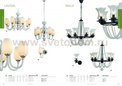 Светильник настенный бра Arte lamp A1404AP-1WH LAVINIA