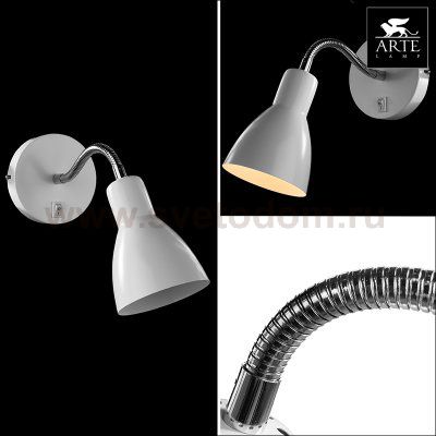 Светильник настенный гибкий бра Arte lamp A1408AP-1WH Dorm