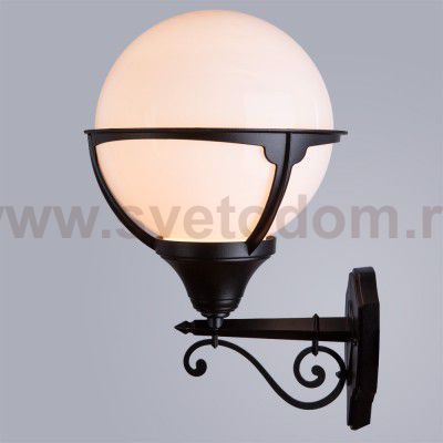 Светильник уличный настенный шар Arte lamp A1491AL-1BK Monaco