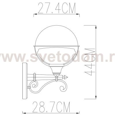 Светильник уличный настенный шар Arte lamp A1491AL-1BK Monaco