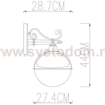 Светильник уличный настенный Arte lamp A1492AL-1BK Monaco