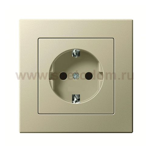 JUNG A 500 Шампань Розетка с/з безвинт зажим (A1520CH)
