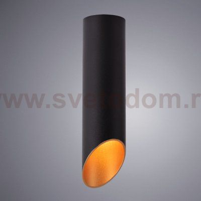 Светильник потолочный черный с золотом 220мм Arte lamp A1535PL-1BK PILON-GOLD 1*GU10