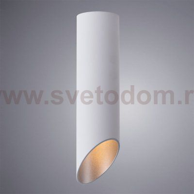 Светильник потолочный белый с серебром 220мм Arte lamp A1535PL-1WH PILON-SILVER 1*GU10