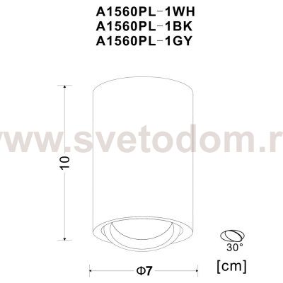 Светильник стакан поворотный Arte Lamp A1560PL-1GY серый