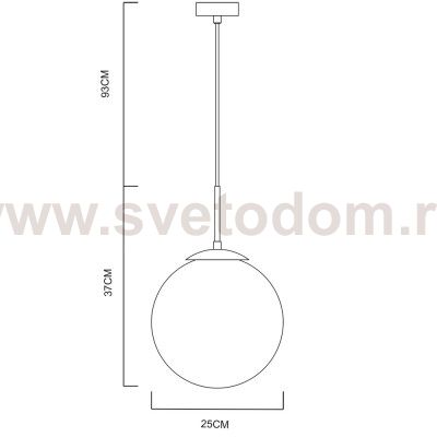 Светильник подвесной шар 250мм Arte lamp A1561SP-1CC VOLARE