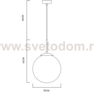 Светильник подвесной шар 300 мм Arte lamp A1562SP-1CC VOLARE