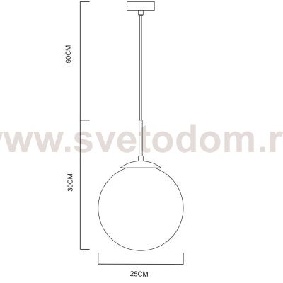 Светильник подвесной шар 200мм Arte lamp A1563SP-1CC VOLARE