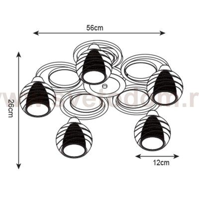 Светильник потолочный Arte lamp A1604PL-5BK Ginevra