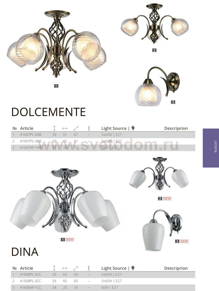 Светильник настенный Arte lamp A1608AP-1CC DINA